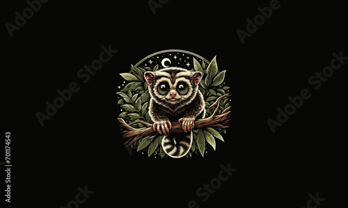 above rated lemurs in the forest vector illustration artwork design