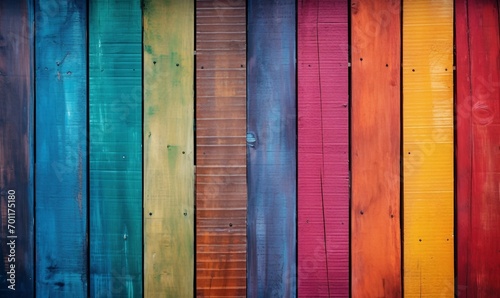 Colorful wooden wall background,Vintage color tone,selective focus.