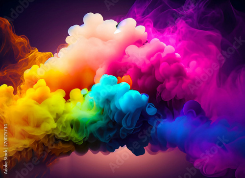 Diwali background with colorful smoke clouds