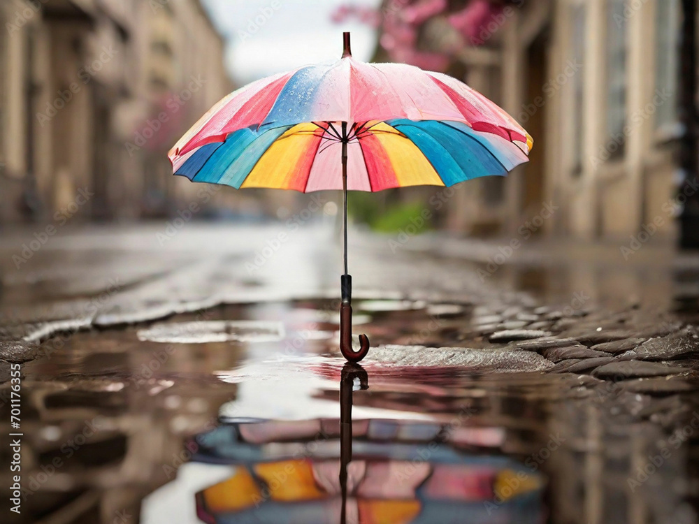 custom made wallpaper toronto digitalUmbrella in a puddle after a refreshing rain