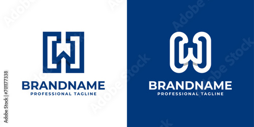 Modern Letter HW Monogram Logo, suitable for business with HW or WH initials