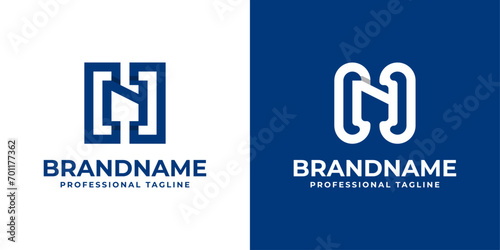 Modern Letter HN Monogram Logo, suitable for business with HN or NH initials