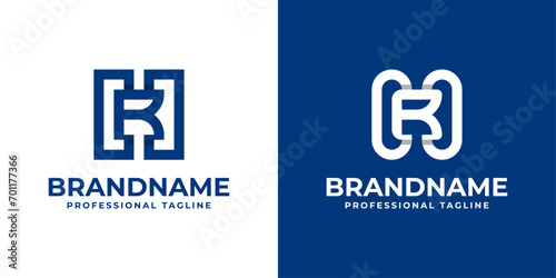 Modern Letter HR Monogram Logo, suitable for business with HR or RH initials