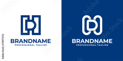Modern Letter HD Monogram Logo, suitable for business with HD or DH initials