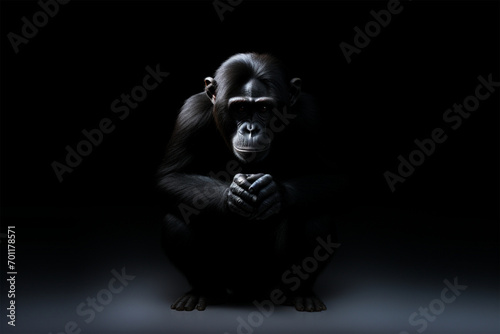 illustration of a monkey in the dark