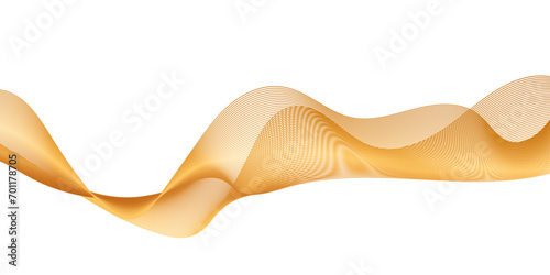 Abstract wavy lines flowing curve golden gradient color on transparent background. Abstract white background colorful lines. modern wavy stripes on white background isolated.	