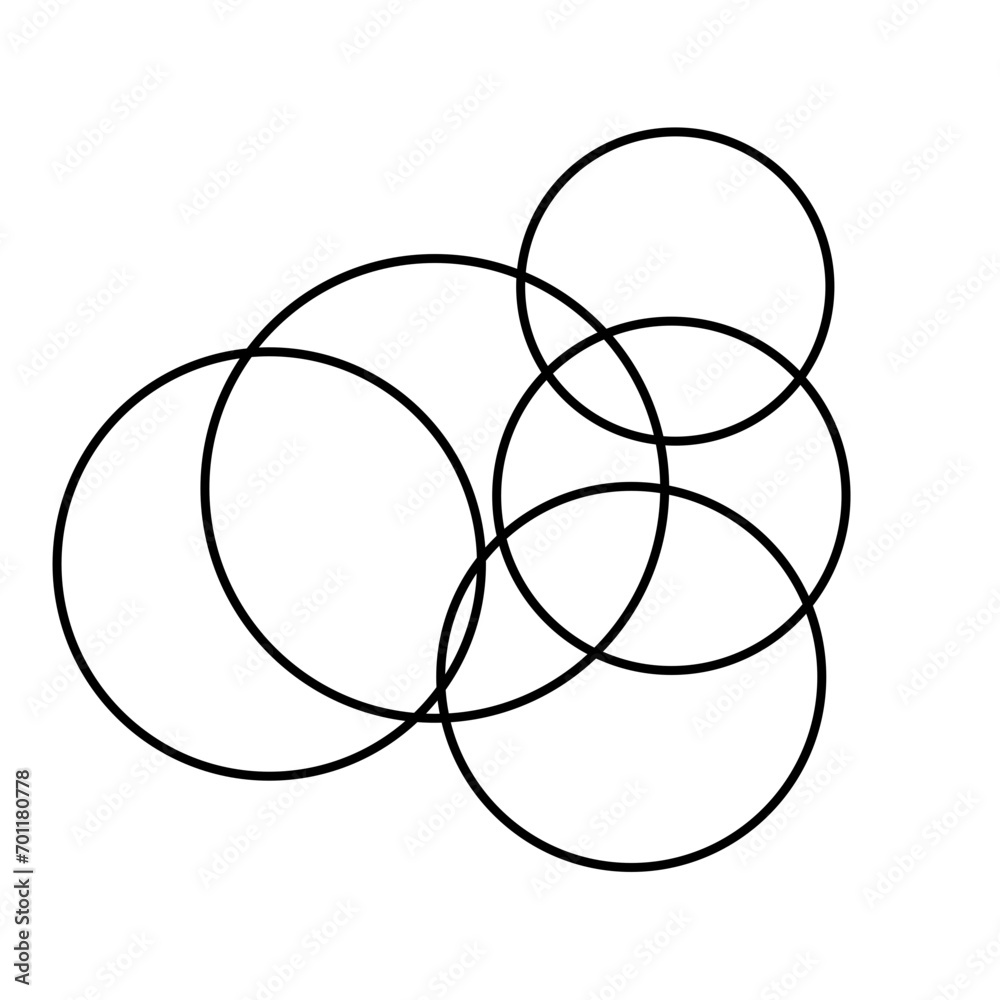 Overlapping Circle Bubble Black Vector Rings Overlapping Circle Bubble Black Vector Rings