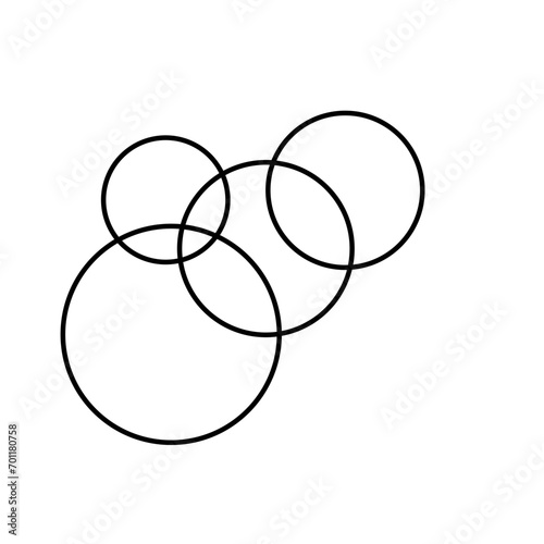 Overlapping Circle Bubble Black Vector Rings