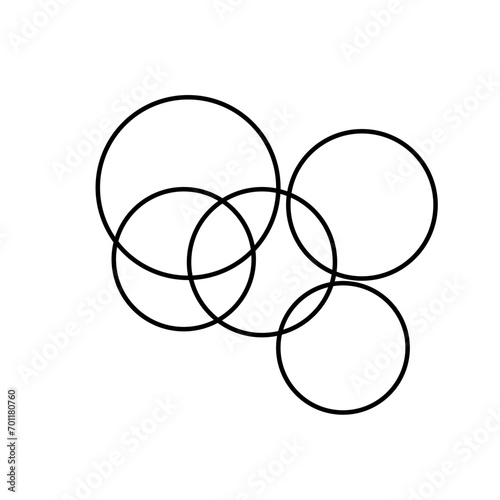 Overlapping Circle Bubble Black Vector Rings