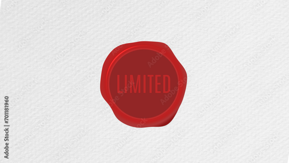 Red Wax Seal Stamp Limited Text Red Wax Seal Stamp Limited Text