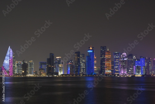 Skyline de Doha la nuit