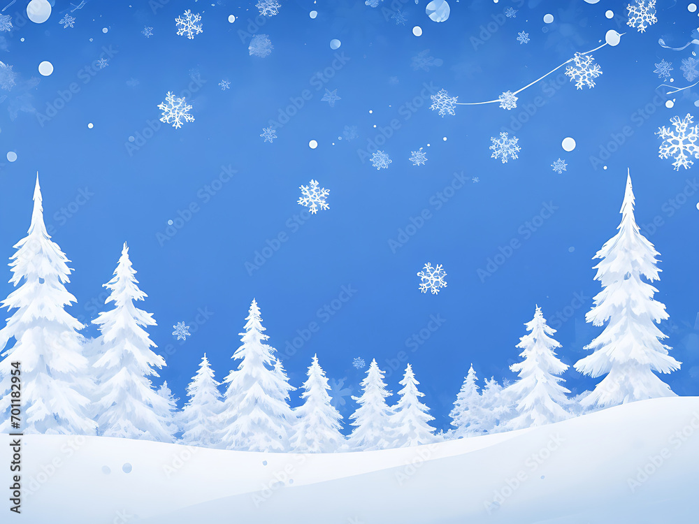 Winter sale product banner, podium platform with geometric shapes and snowflakes background,