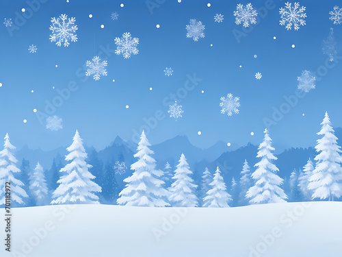 Winter sale product banner, podium platform with geometric shapes and snowflakes background, © Rakirur