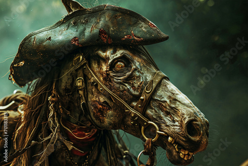 zombie horse pirate illustration