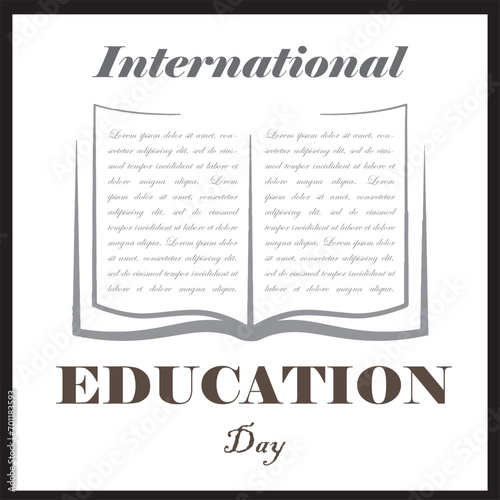 International Education Day design for signs, symbols, icons, logos, banners, posters, social media post 3D Illustration.