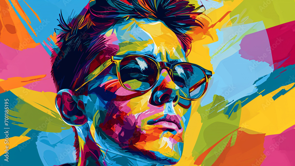 Fototapeta premium Vibrant Self-Expression A Pop Art Masterpiece with Prop