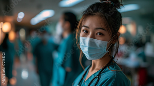 portrait of a female asian surgeon doctor