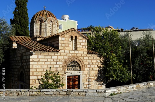 The Greek orthodox Christian, 11th century church of the Incorporeal Angels, or Aghii Asomati at Theseion