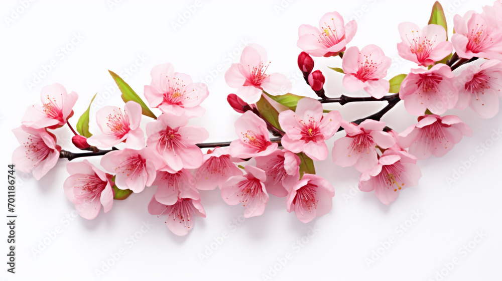 Sakura flowers isolated on white background 