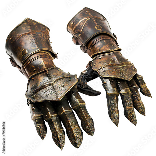 Gauntlets, transparent background, isolated image, generative AI photo