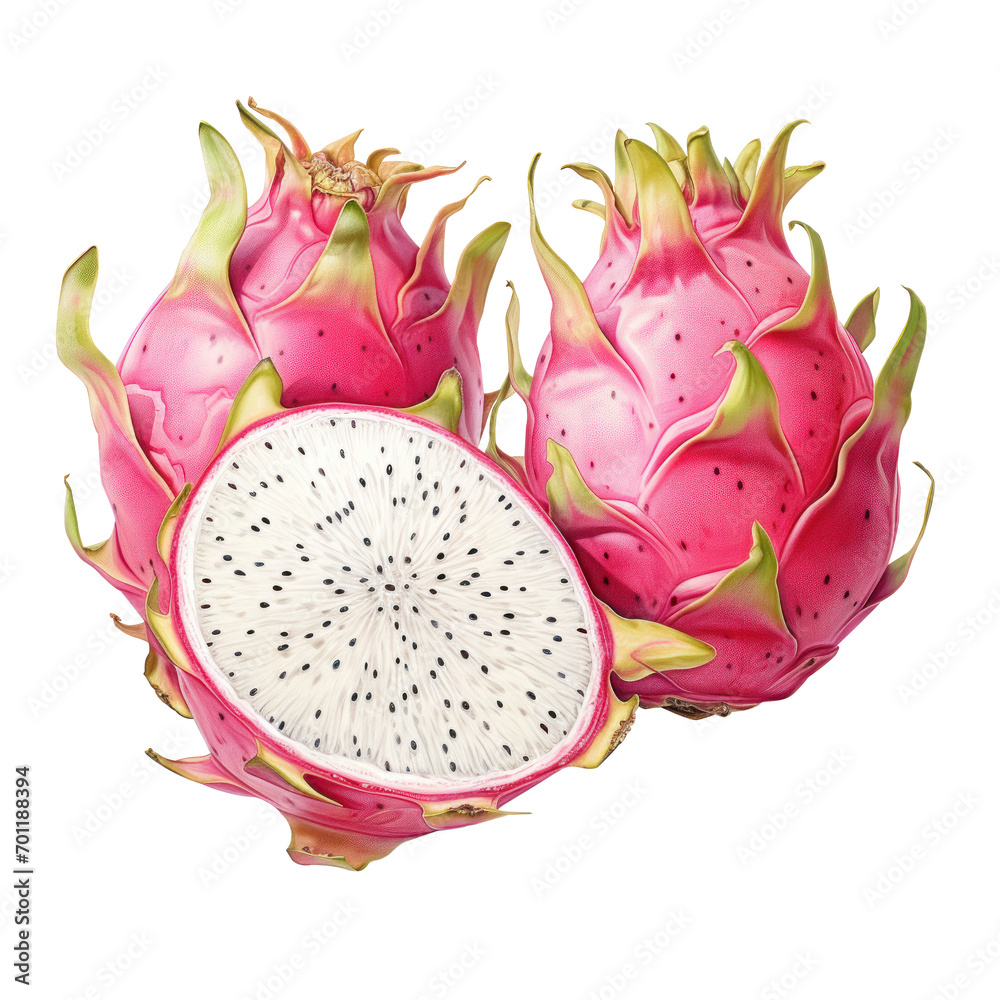 Watercolor dragon fruit isolated Watercolor dragon fruit isolated