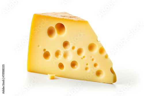 piece of delicious cheese, white background