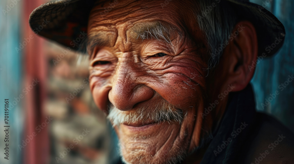 closeup Oldman smile closeup Oldman smile