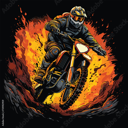 Vintage bike on sunset beach Vector, art, illustration, T-shirt, design, vector templats