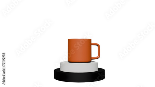 3D Render of Mug, Realistic 3d cup transparent background, mug mockup