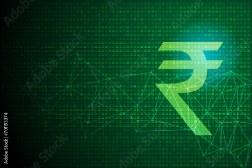 digital rupee indian currency technology background vector