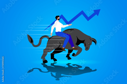 bull profit stock market concept vector