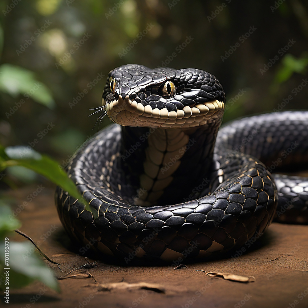 Fototapeta premium King Cobra's Majestic Regalia generative ai