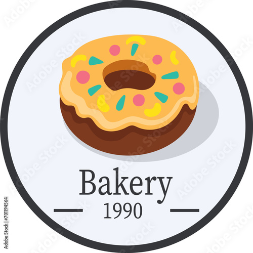donut logo, delicious tasting bread making business