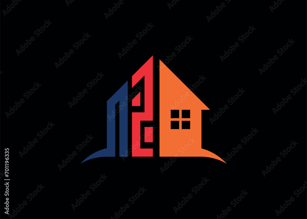 Real Estate NZ Logo Design On Creative Vector monogram Logo template.Building Shape NZ Logo. Real Estate NZ Logo Design On Creative Vector monogram Logo template.Building Shape NZ Logo.