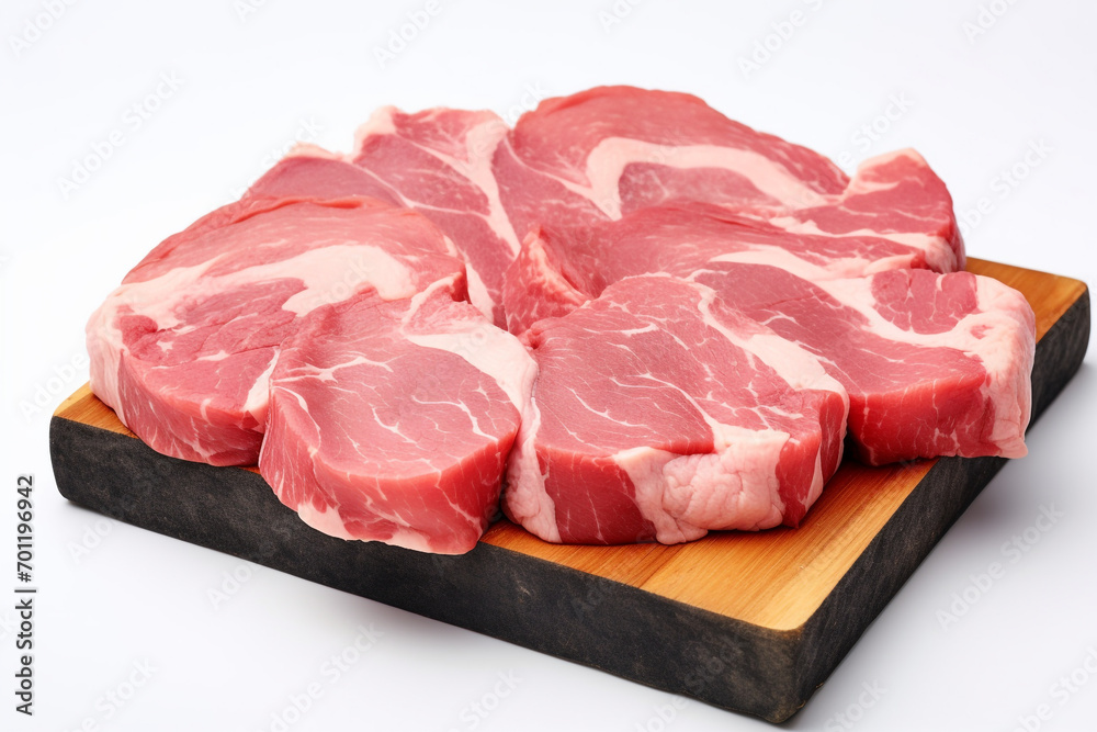 Raw minced meat, isolated on white background Raw minced meat, isolated on white background