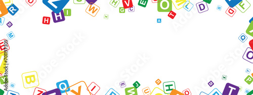 Creative and modern background with letters.	
