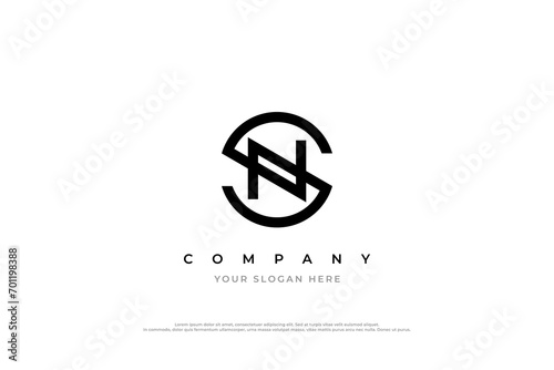 Initial Letter NS Logo or SN Monogram Logo Design Vector