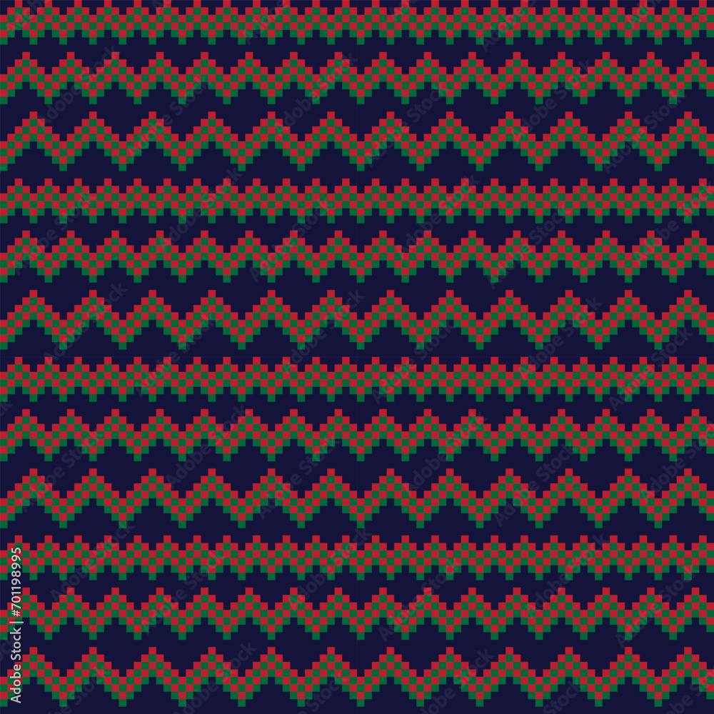 Red Chevron Fair Isle Seamless Pattern Design Red Chevron Fair Isle Seamless Pattern Design