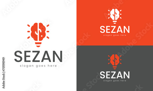 Bulb, brain creative logo 