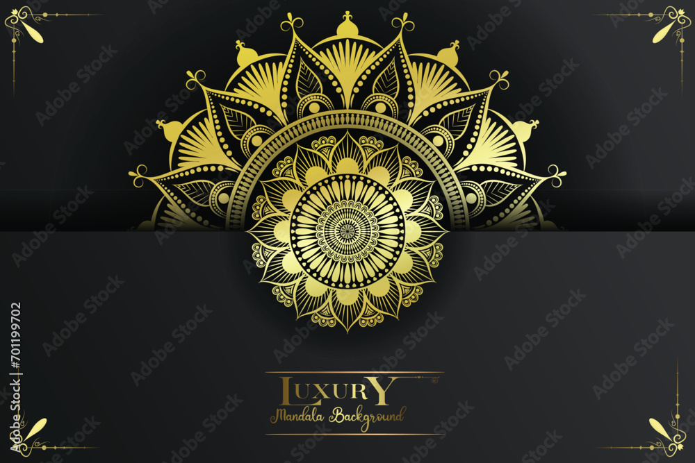 Luxury mandala art background with golden pattern style. Decorative mandala art element for print, poster, cover, brochure, flyer, banner, meditation, yoga, wedding, henna, tattoo, vector art