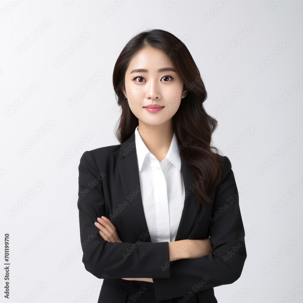 Portrait business woman on white background Portrait business woman on white background