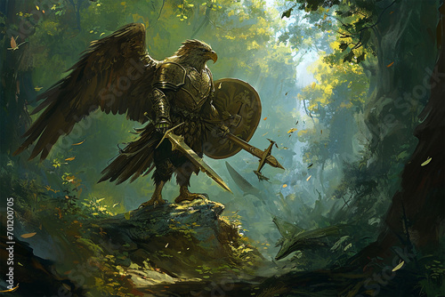 illustration of the forest eagle knight