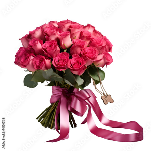 ฺBouquet of a beautiful pink classic rose flowers for valentine's day. 