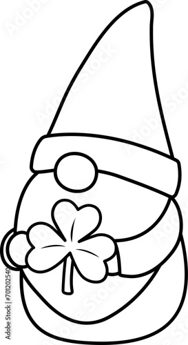 Cute St. Patrick's Day Gnome outline 