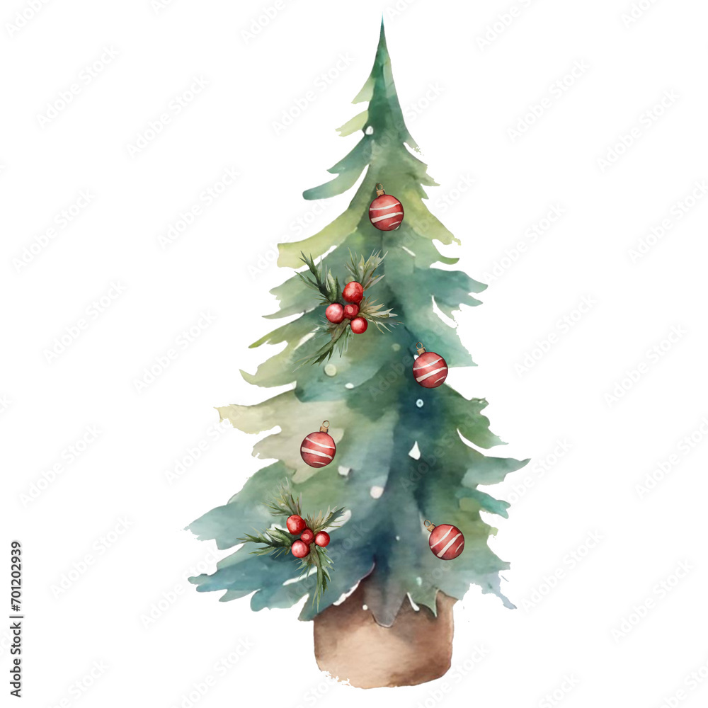 Fototapeta premium christmas tree isolated on white