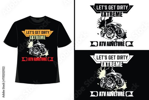 Quad Bike, xtreme ATV,  d esert adventure, off road adventure,bike creative t-shirt design, t-shirt print,Typography t- shirt design.