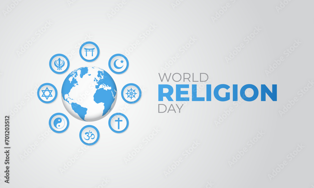 World Religion Day background Vector Illustration - obrazy, fototapety, plakaty 
