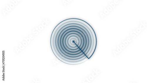 Abstract glowing radio waves icon on white background 