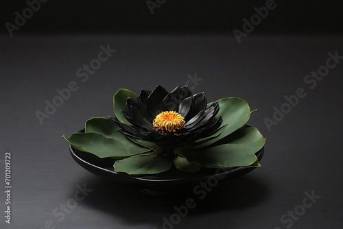 singal flower in black table photo