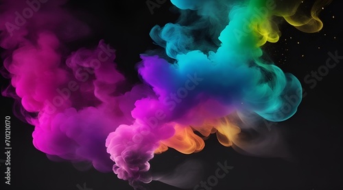 Colorful clouds in dark sky, abstract and innovative motion. © Logo